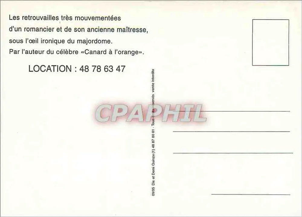 Der Habicht — Komödie im Theater Saint-Georges — Regie: France Delahalle / Marie-France Mignal - Rückseite