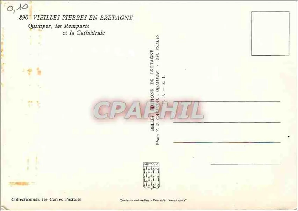 Quimper, die Mauern und die Kathedrale — Belles Editions de Bretagne, Nr. 890 - Rückseite