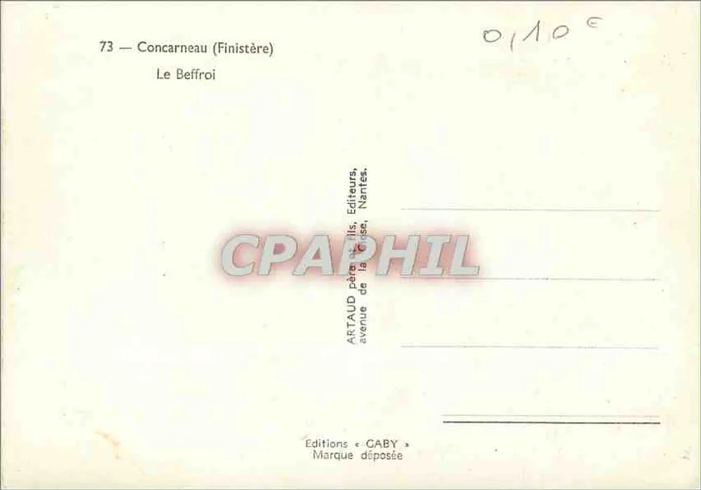 Concarneau (Finistère) — O Sino — Edições GABY - Verso