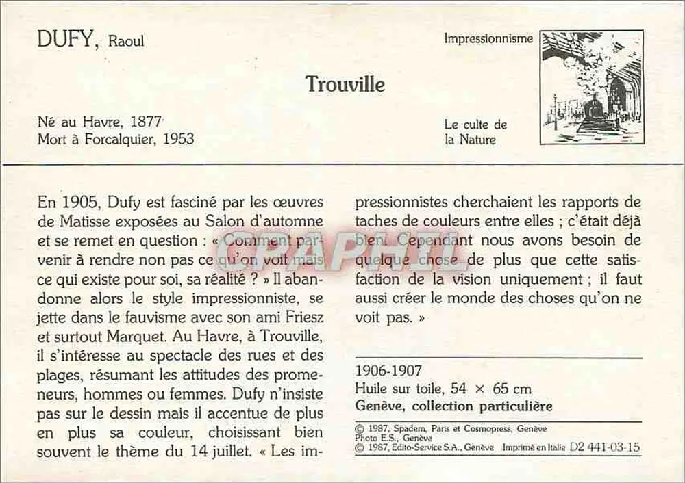 Trouville — Gemälde von Raoul Dufy — Spadem, Paris und Cosmopress, Genf - Rückseite
