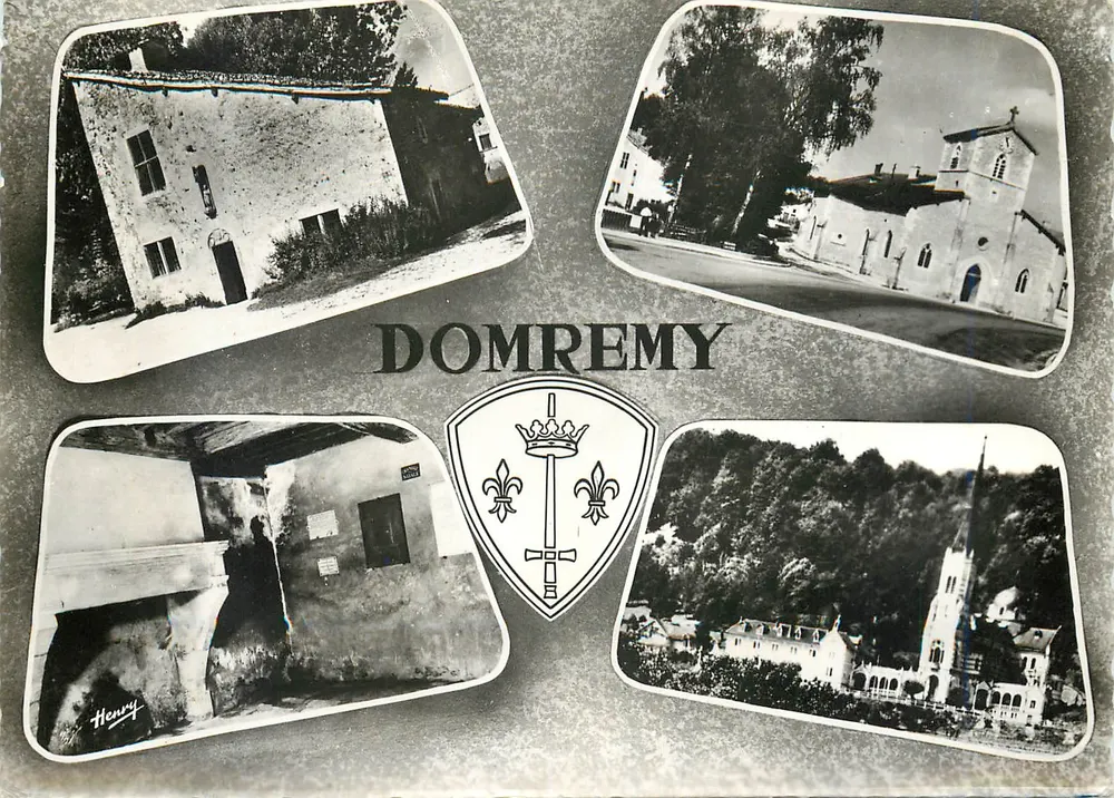 Domremy — vista panorâmica com igreja e brasão — Henry - Frente