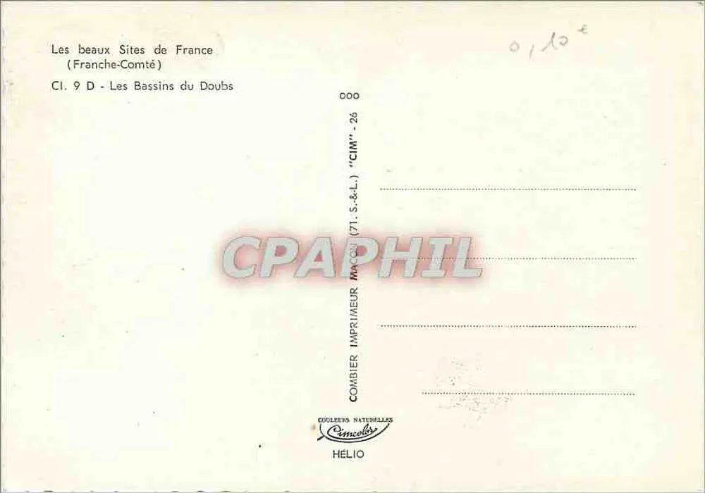 Les Bassins du Doubs — Franche-Comté — Verlag CIM S.A.L. - Rückseite