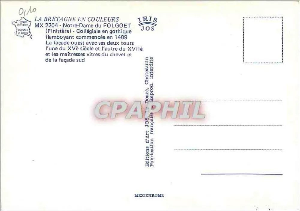 Notre-Dame du Folgoët — Gotische Kollegiate — Art Editions JOS - Rückseite