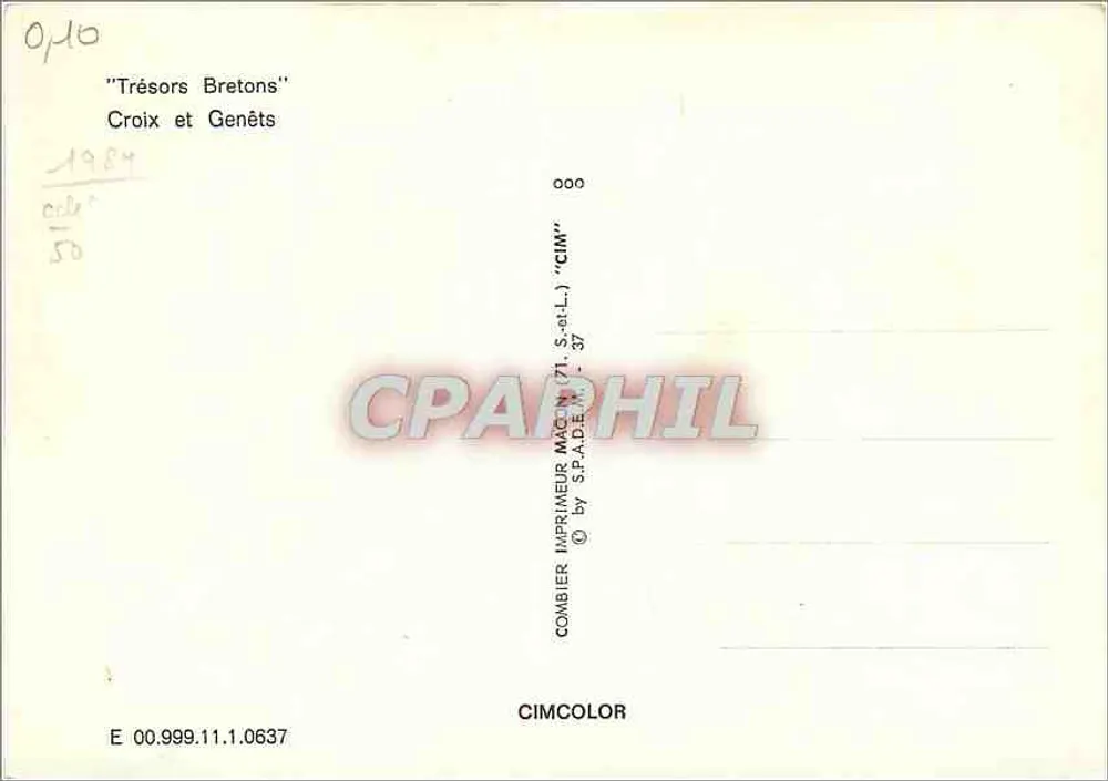 Cruz e Genêts — Série 'Tesouros Bretões' — Combier Imprimeur Mag (71) - Verso