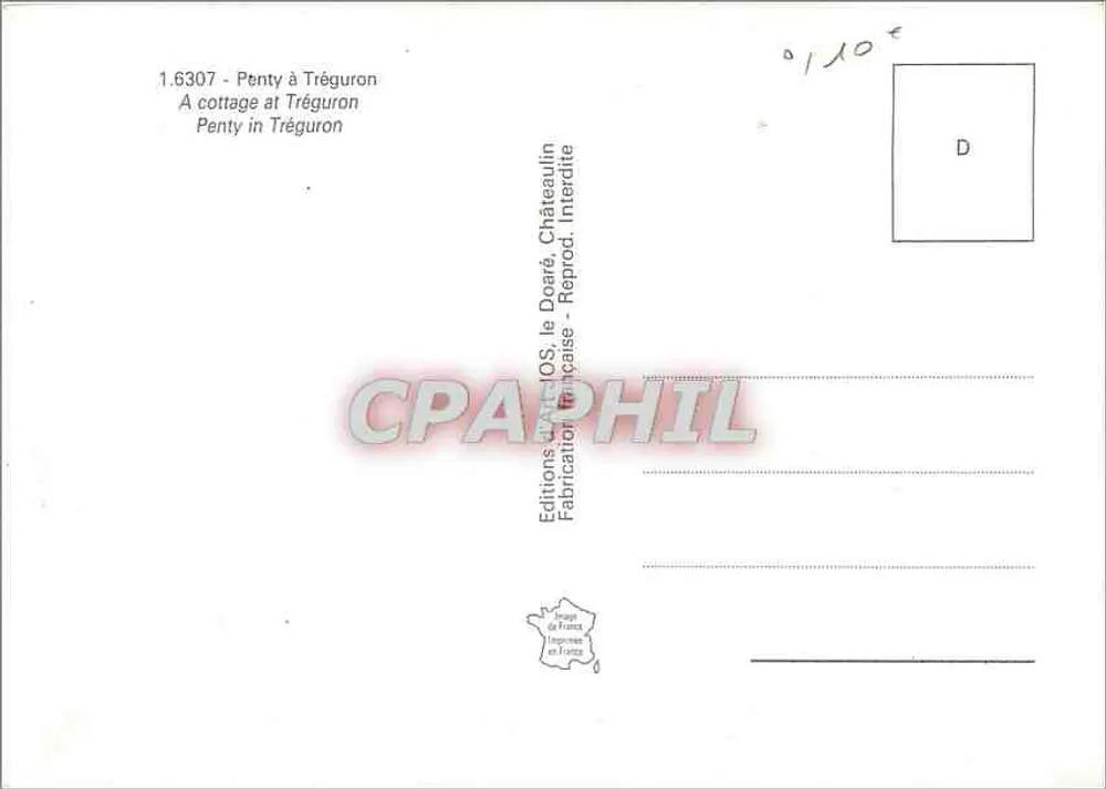 Penty em Tréguron — Cabana — Edições Châteaulin - Verso