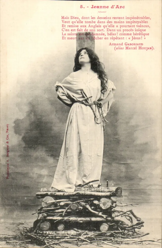 Jeanne d'Arc — Hinrichtung — Phototypie A. Bergeret & Cie, Nancy - Vorderseite