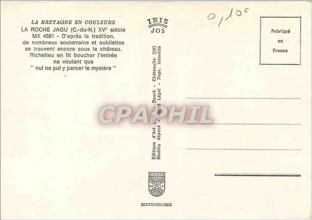 La Roche-Jagu (C.-du-N.) — Schloss des 15. Jahrhunderts — Editions d'Art Jos - Rückseite