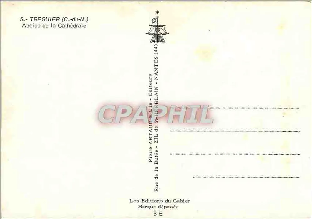 Treguier (C.-du-N.) — Abside da Catedral — Pierre AbtAUD & Cie, Nantes - Verso