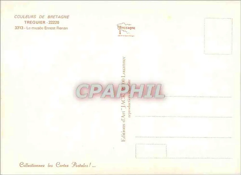 O museu Ernest Renan — Treguier — Éditions d'Art Jack - Verso