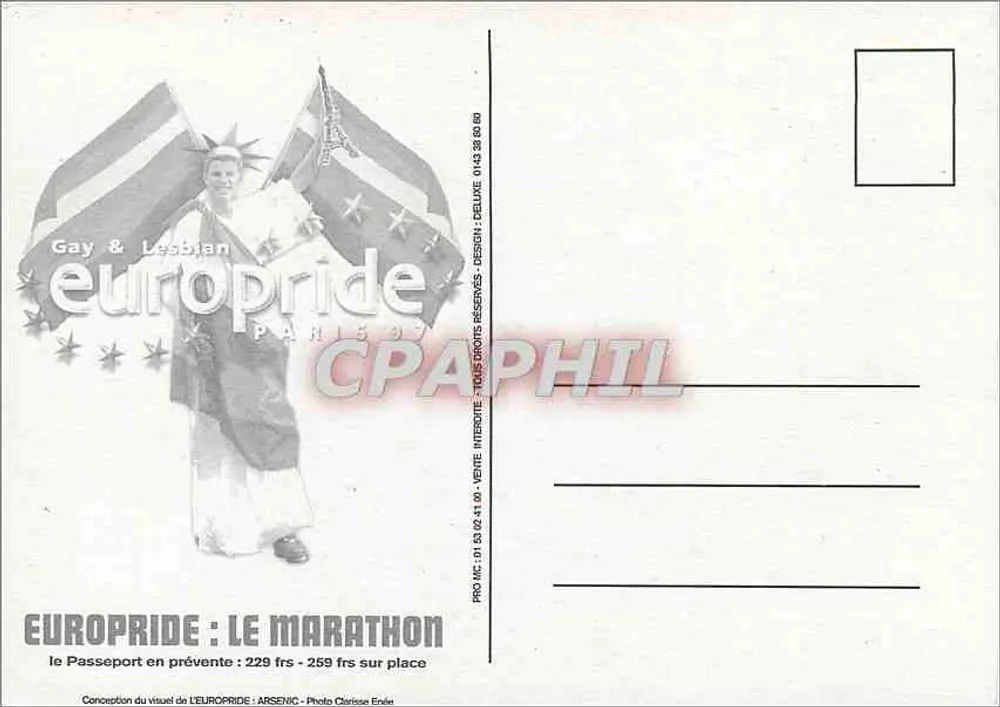 Europride Paris 97 — Der Marathon — Schwul & Lesbisch — Konzept Arsenic - Rückseite