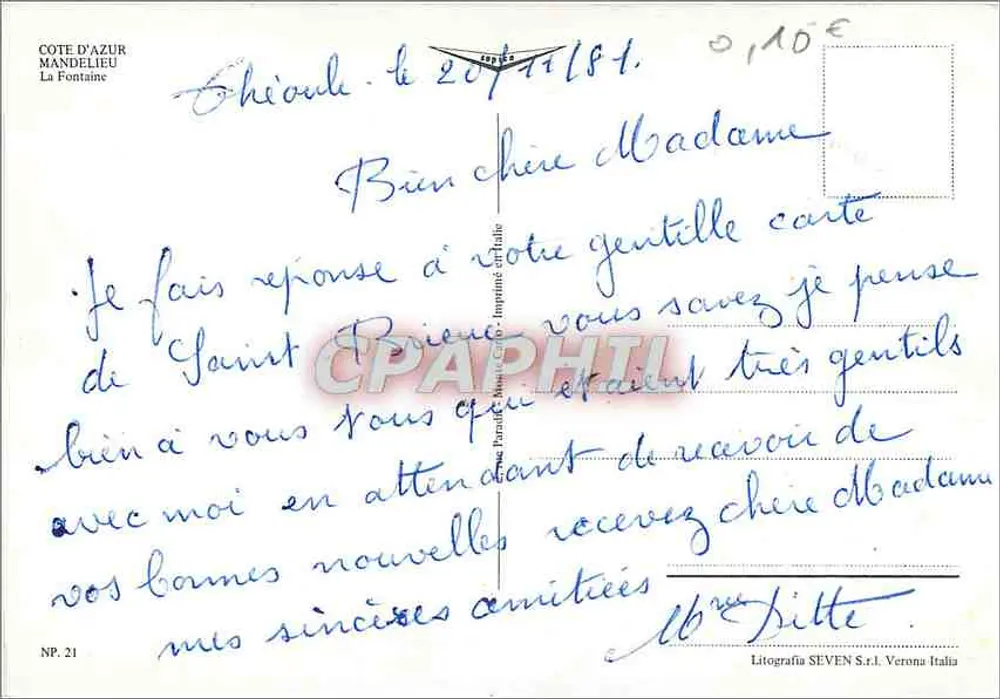 Ghiardelle — A Fonte — Litografia SEVEN S.r.l. Verona Italia, n° 21 - Verso