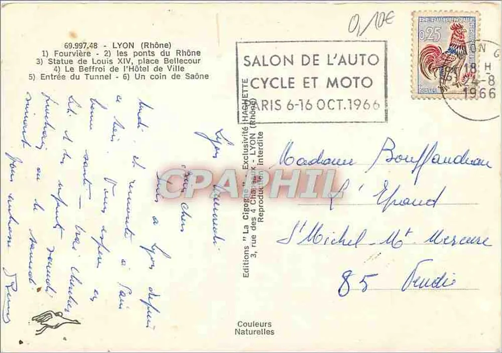 LYON — Ansicht der Fourvière und anderer Sehenswürdigkeiten — Éditions HAGETTE - Rückseite