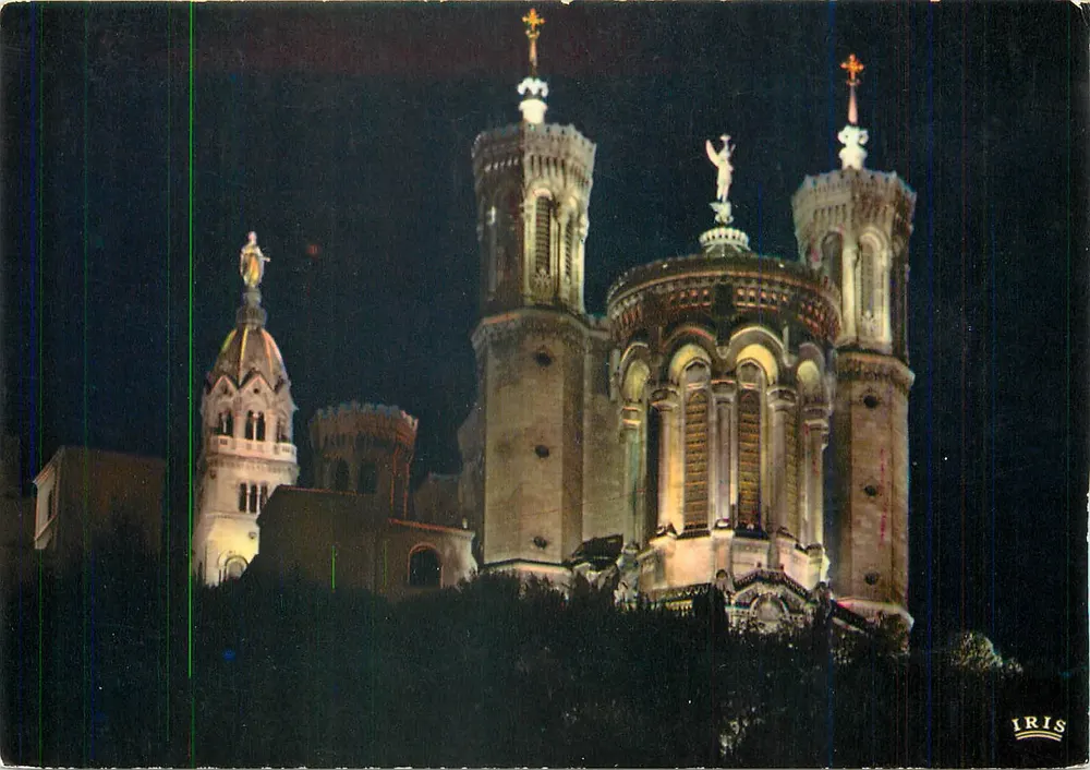 Notre-Dame de Fourvière — Nachtsicht — Éditions IRIS - Vorderseite