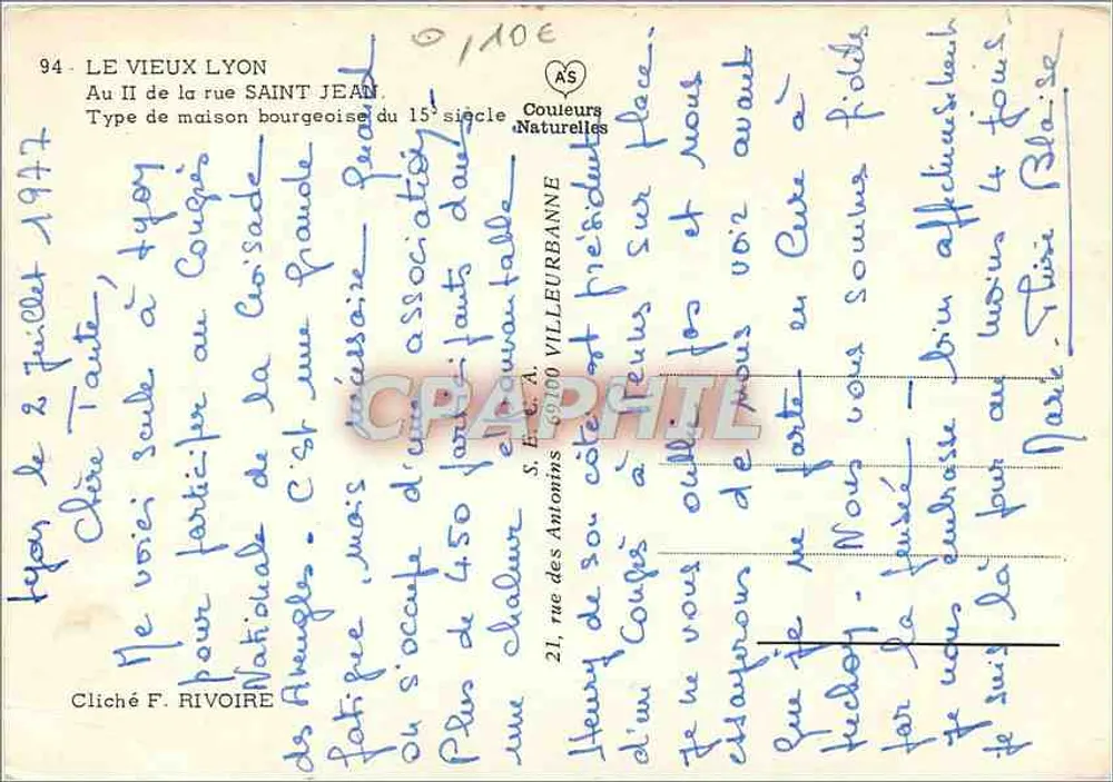 Alt Lyon — Bürgerliches Haus des 15. Jahrhunderts — AS - Rückseite