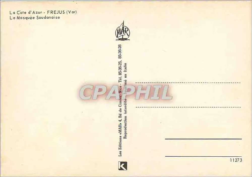Die sudanesische Moschee — Frejus (Var) — Éditions MAR - Rückseite
