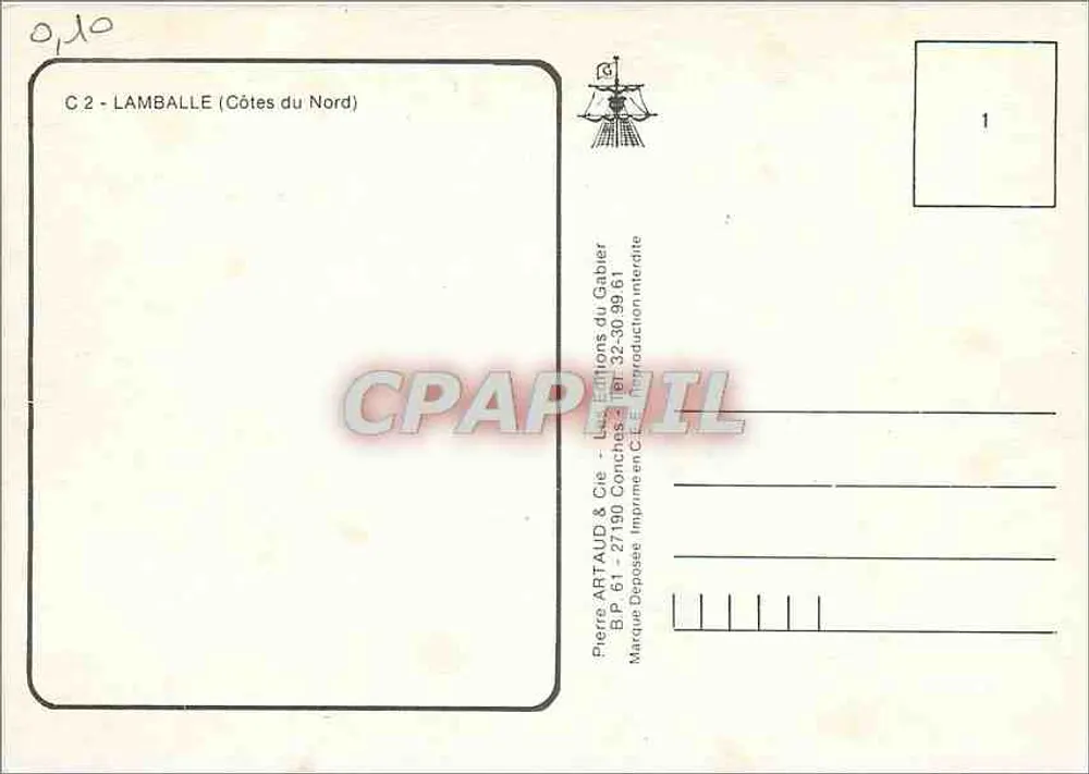 Lamballe — vista panorâmica dos monumentos — Pierre ARTAUD & Cie - Verso
