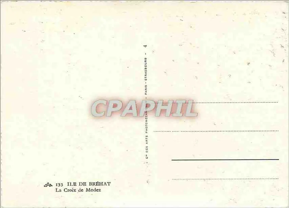 A Cruz de Modez — Ilha de Bréhat — Cie des Arts Photomécaniques, Paris - Verso