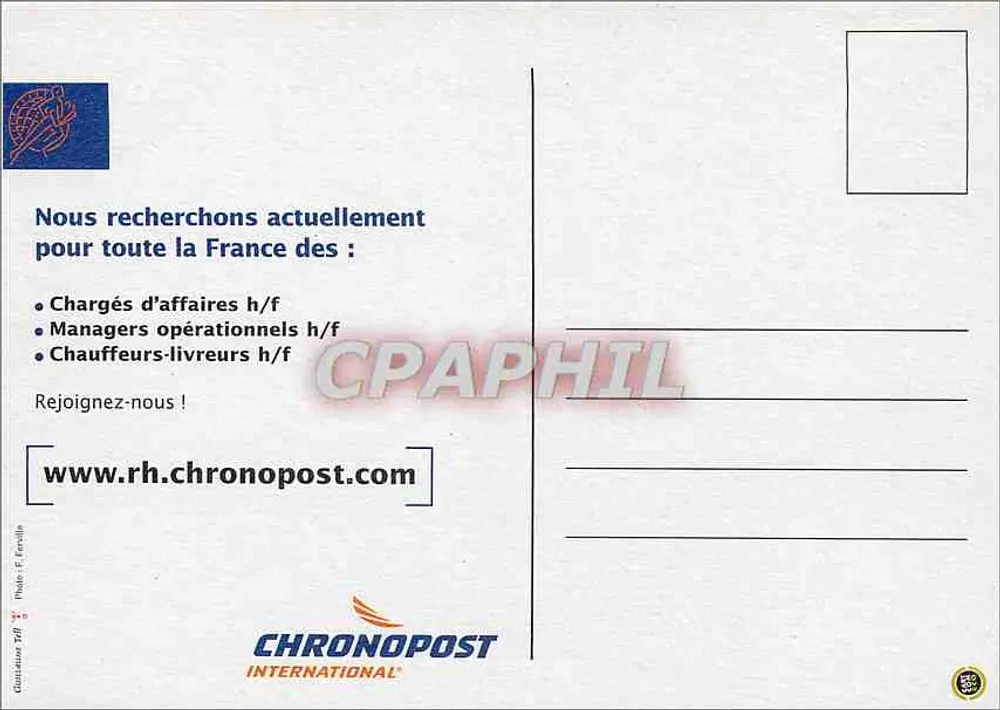 Werbung von Chronopost International — Rekrutierung — Verlag Chronopost International - Rückseite