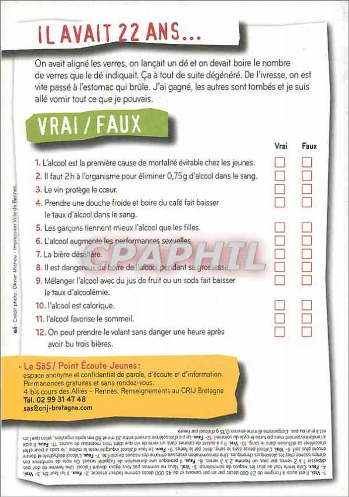 Anti-Alkohol-Kampagne — Rennes — Préfecture de l'Ille-et-Vilaine - Rückseite