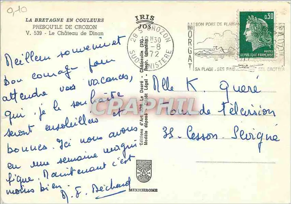 Presqu'île de Crozon — Bretagne in Farben — Éditions d'Art Jos. La Doré - Rückseite