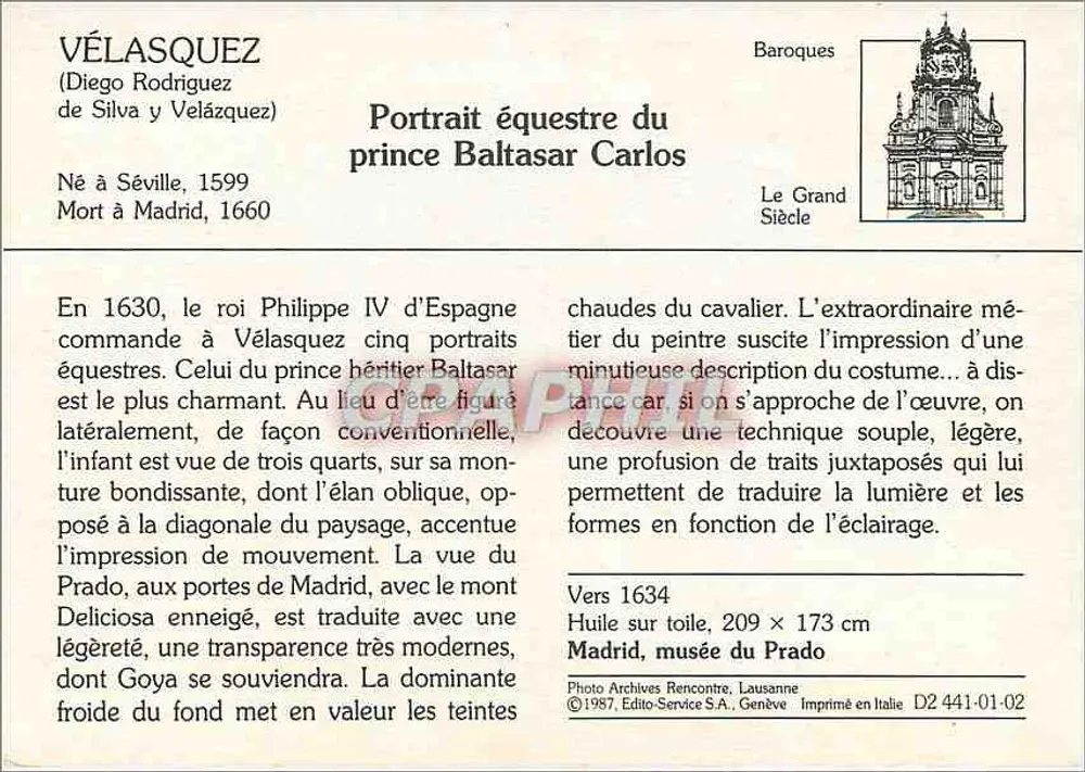 Reiterszene des Prinzen Baltasar Carlos — Vélasquez — Nr. 263 - Rückseite