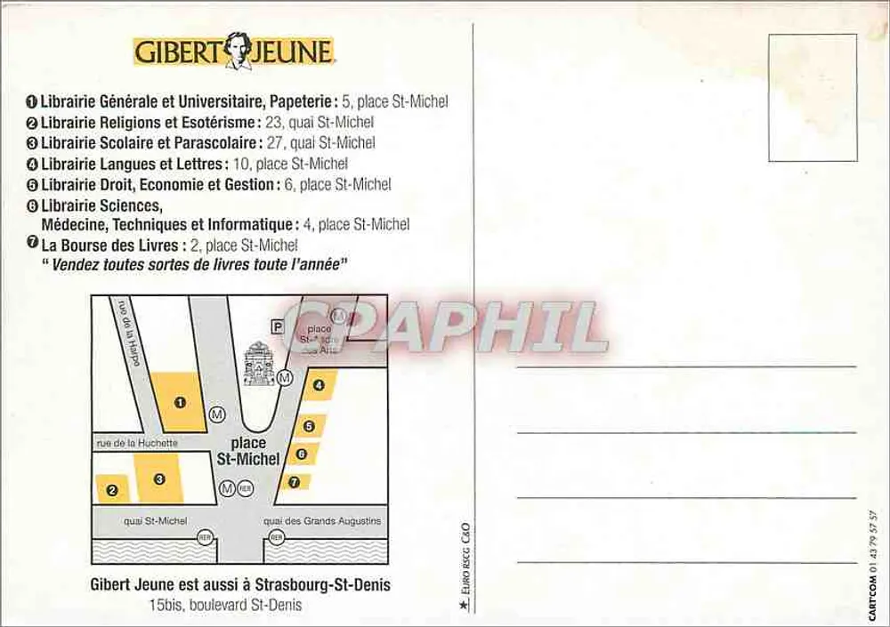 Gibert Jeune — Librairie — Strasbourg-Saint-Denis - Verso