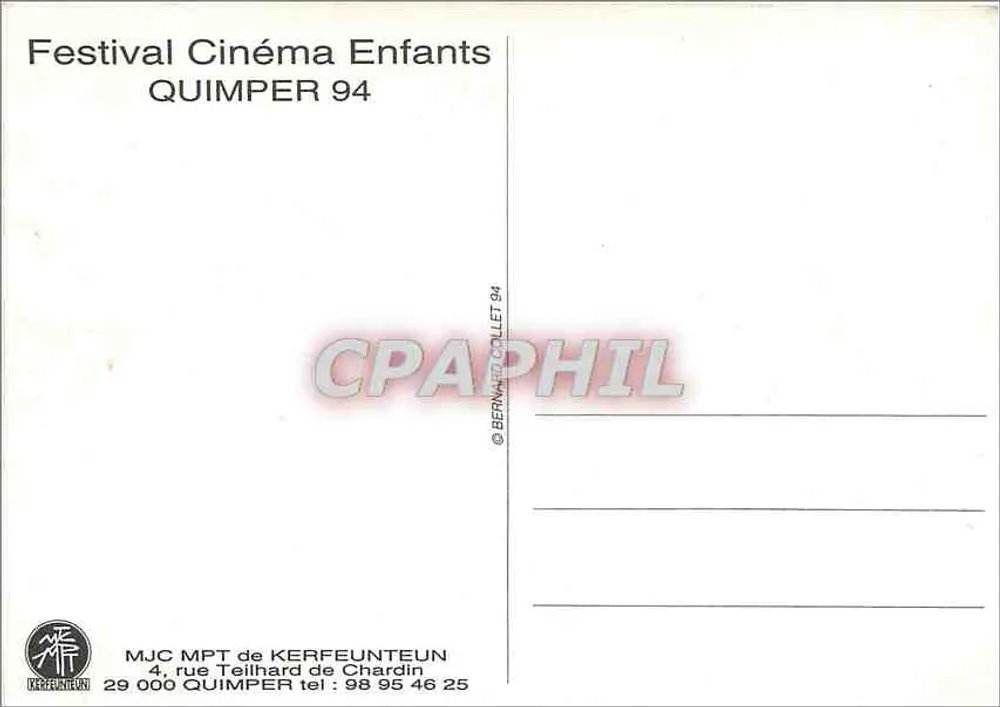Kinderfilmfestival — Hallo Kinder der Welt — Quimper 1994 - Rückseite