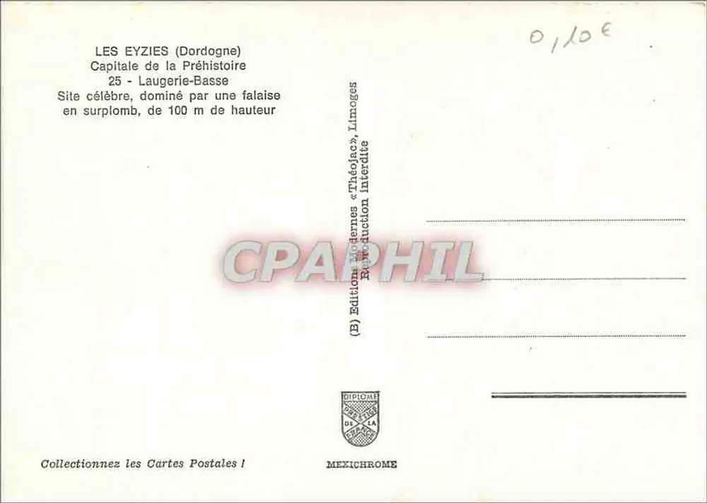 Les Eyzies (Dordogne) — Hauptstadt der Urgeschichte — Verlag IRIS - Rückseite