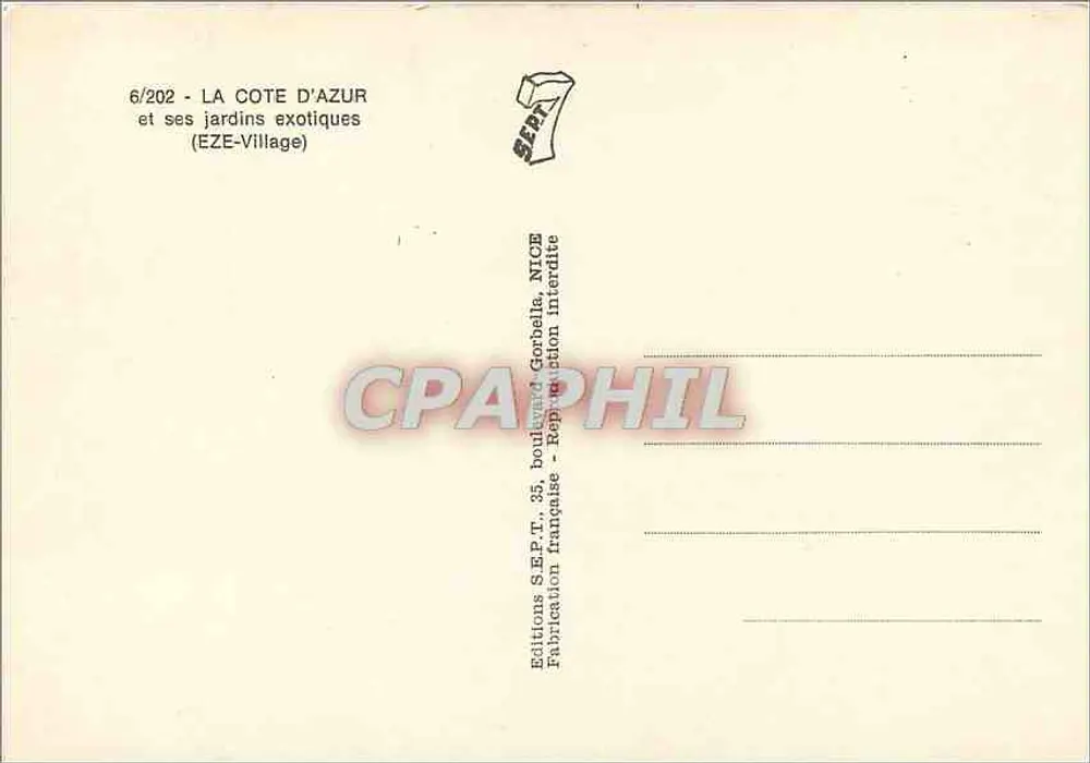 Exotischer Garten von Eze — Côte d'Azur — Éditions SEP.T. Nice - Rückseite