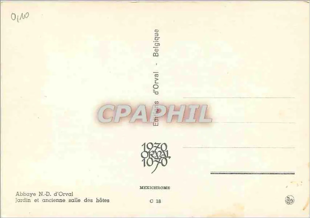 Abtei N.-D. d'Orval — Garten und ehemalige Gaststube — Éditions Orval - Rückseite