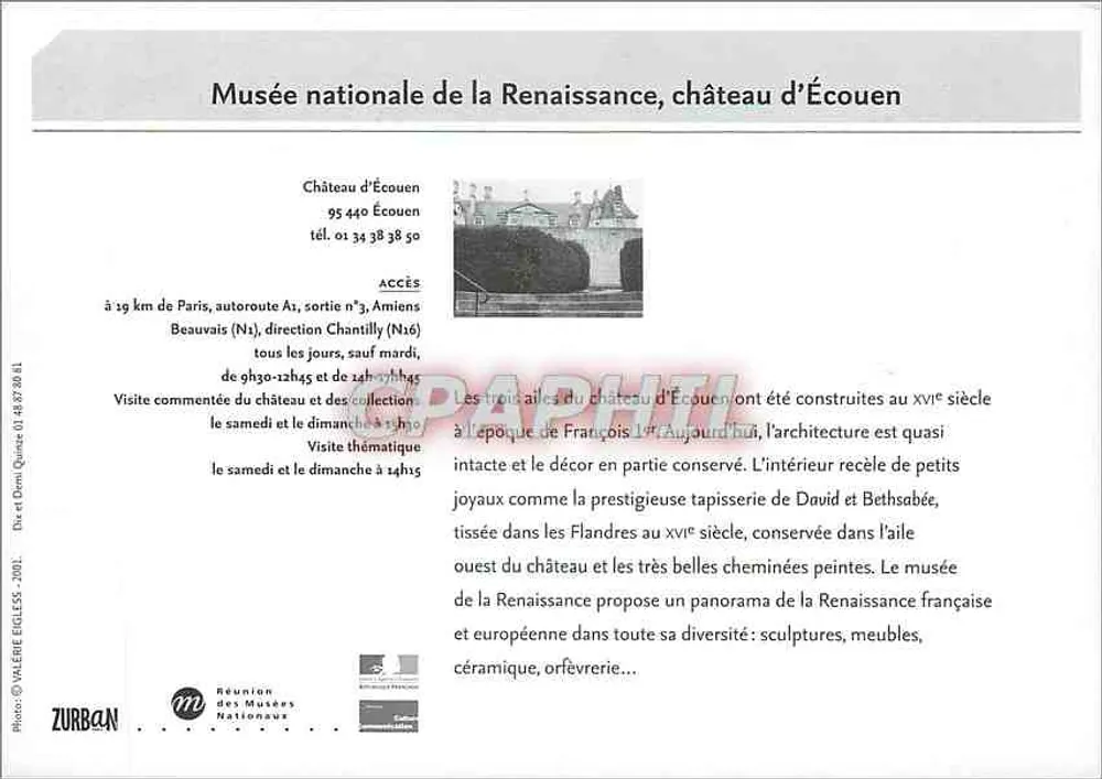 Zamek Écouen — Narodowy Muzeum Renesansu — Wydawca ZURBAN - Rewers