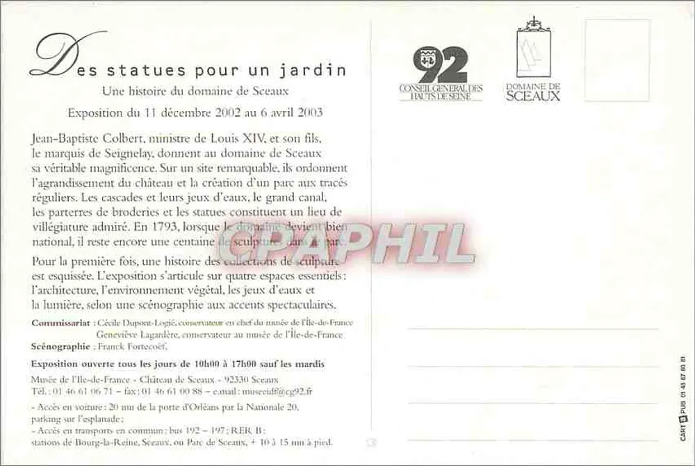 Beelden voor een tuin — Een geschiedenis van het domaine de Sceaux — Museum Île-de-France - Achterkant