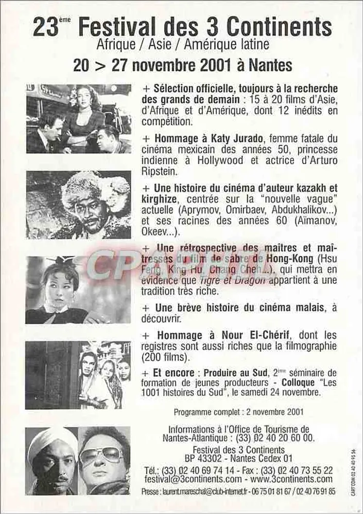 Festival der 3 Kontinente — 23. Ausgabe — Nantes 2001 - Rückseite