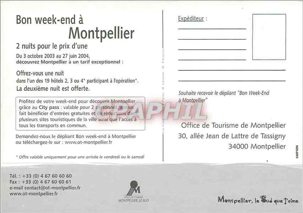 몽펠리에 — 몽펠리에 주말 — 몽펠리에 관광청, LE SUD - 뒷면