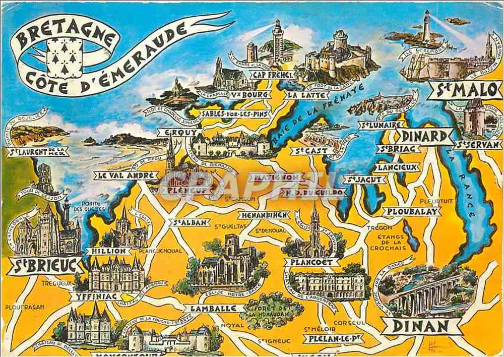 Bretagne Côte d'Émeraude — Carte postale illustrée — Les Éditions du Gabier - Frente