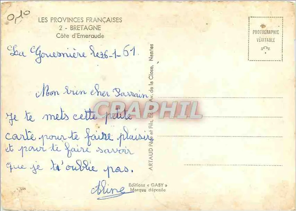 Côte d'Émeraude — Bretagne — Éditions Gaby, Nantes - Rückseite