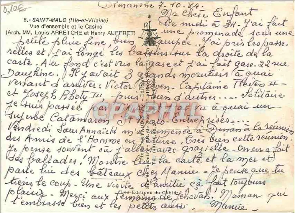 Saint-Malo — Überblick und das Casino — Les Éditions du Cabidit - Rückseite