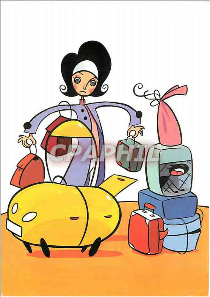 Mulher com bagagens — ilustração — Colonel Moutarde / Virginie, Éditions Hazan, Paris 1997 - Frente