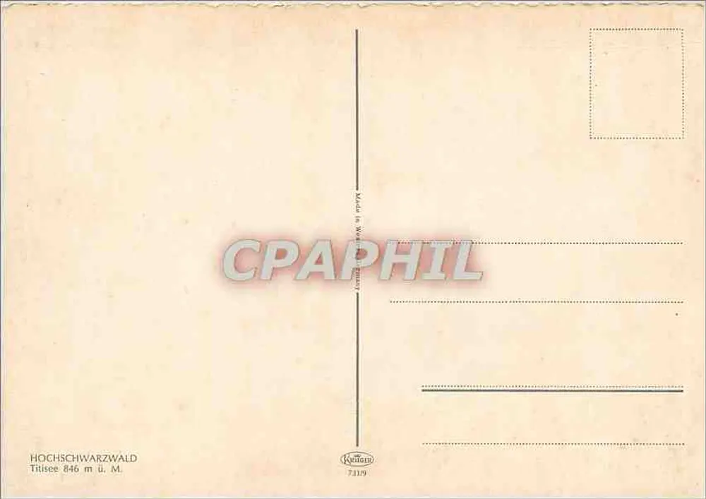 Tilisee — lago no coração do Hochschwarzwald — editor Kurtz, n° 7119 - Verso