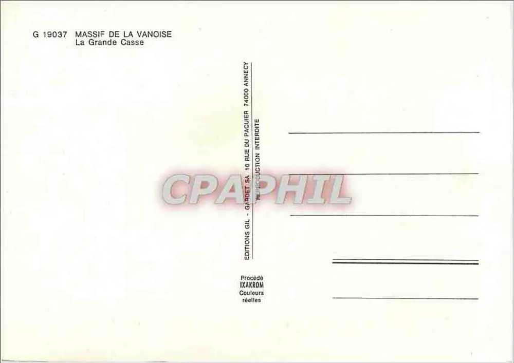 Massif de la Vanoise — La Grande Casse — Éditions Ixakrom - Verso