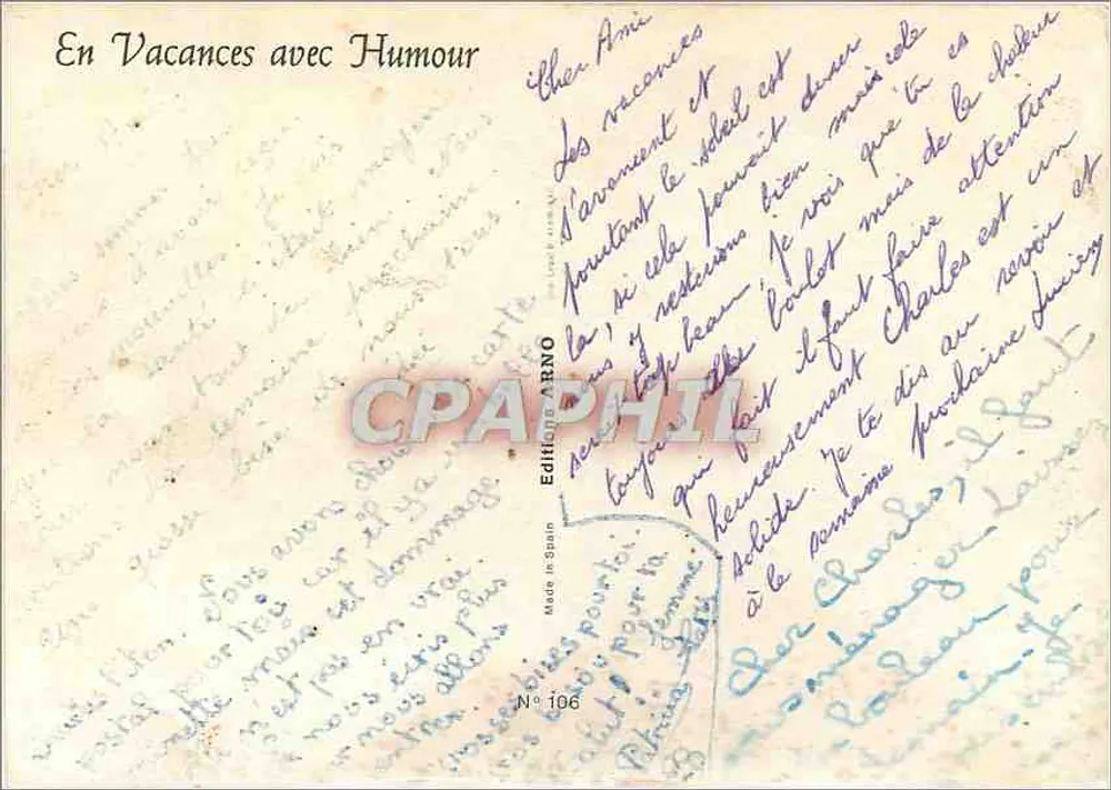 अर्बोइस (39) — चित्रित कार्ड जिसमें पाठ और फोटो है — एबीएनओ एडिशन, संख्या 106 - पीछे