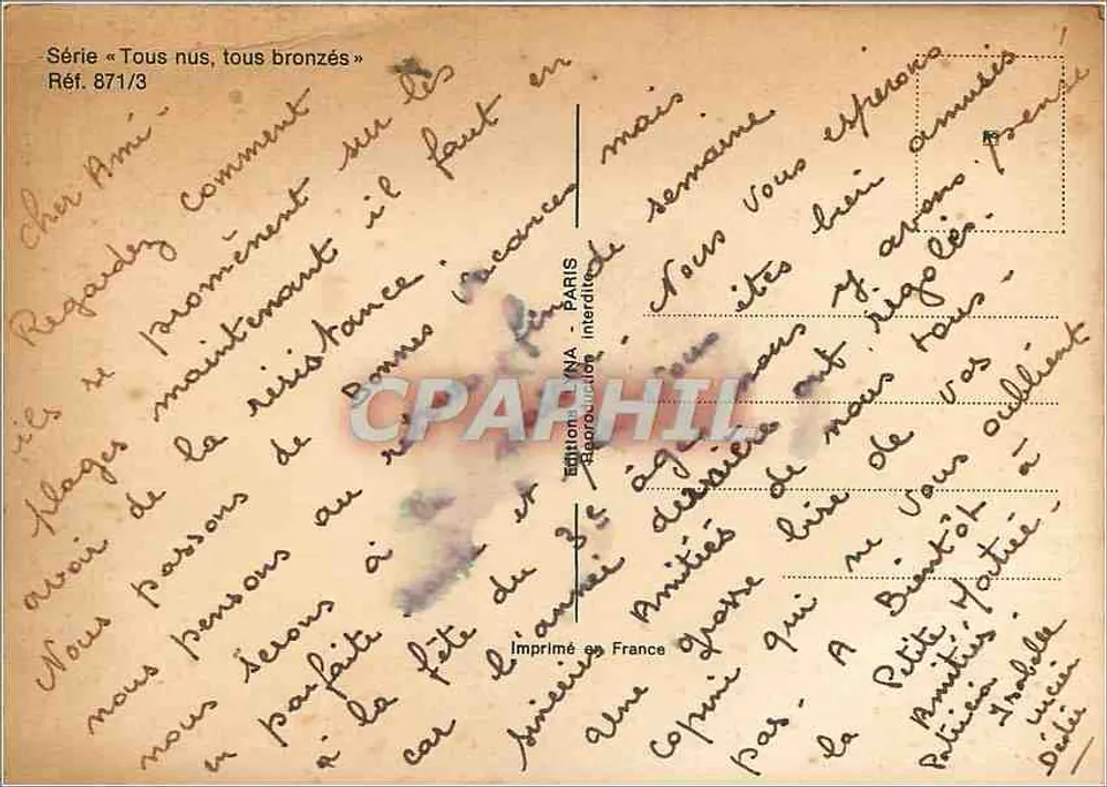 सभी नंगे, सभी सूर्य प्रकाशित — श्रृंखला 871/3 — एनए प्रकाशन, पेरिस - पीछे