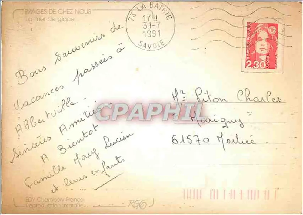 O mar de gelo — Savoia — Editor: René Poïard - Verso