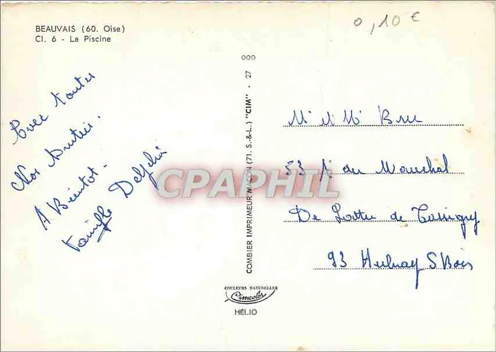 Grand Bain - Intérieur des Bains Masculins — Cim, éditeur - Verso