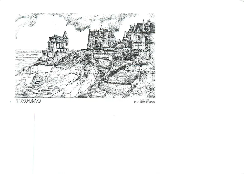 Dinard — vista das casas na falésia — Yves Ducourtieux, N°3590 - Frente