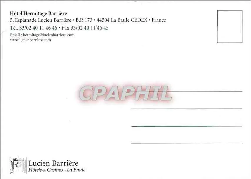 Hotel Hermitage Barrière — La Baule — Lucien Barrière Hôtels & Casinos - Verso
