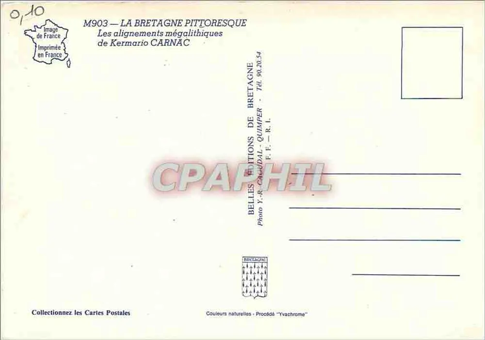 Die megalithischen Ausrichtungen von Kermario — Carnac — Éditions Y.R. Cadaldal - Rückseite