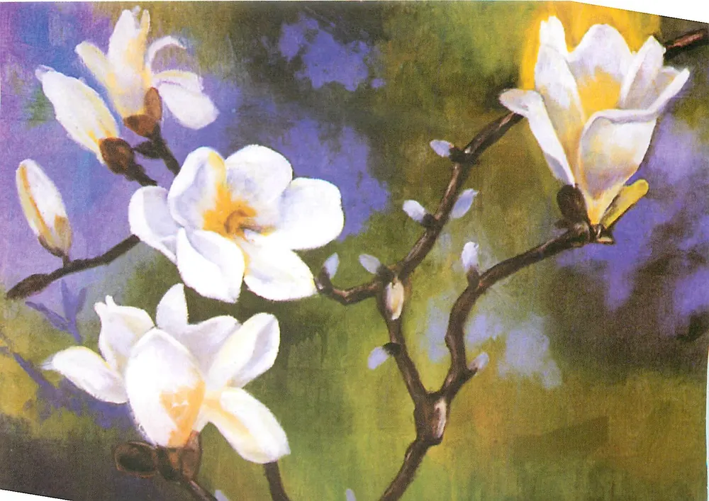 Magnólia em flor — pintura - Frente