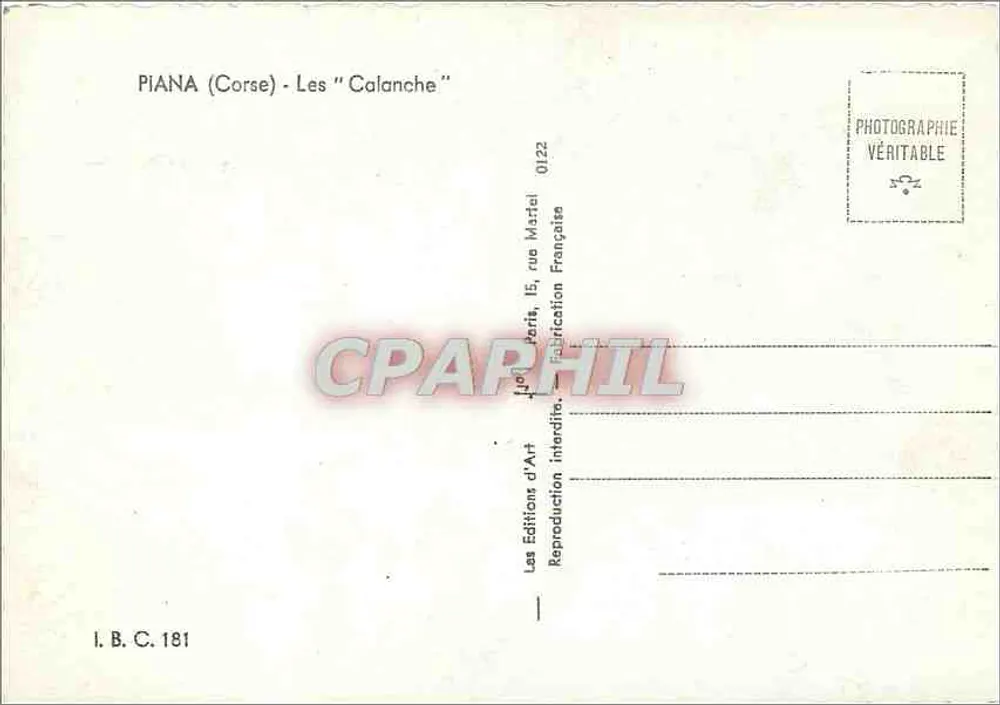 Piana (Korsyka) — "Calanche" — Wydawnictwo Sztuki, ul. Perfa, 15, ulica Francuska - Rewers