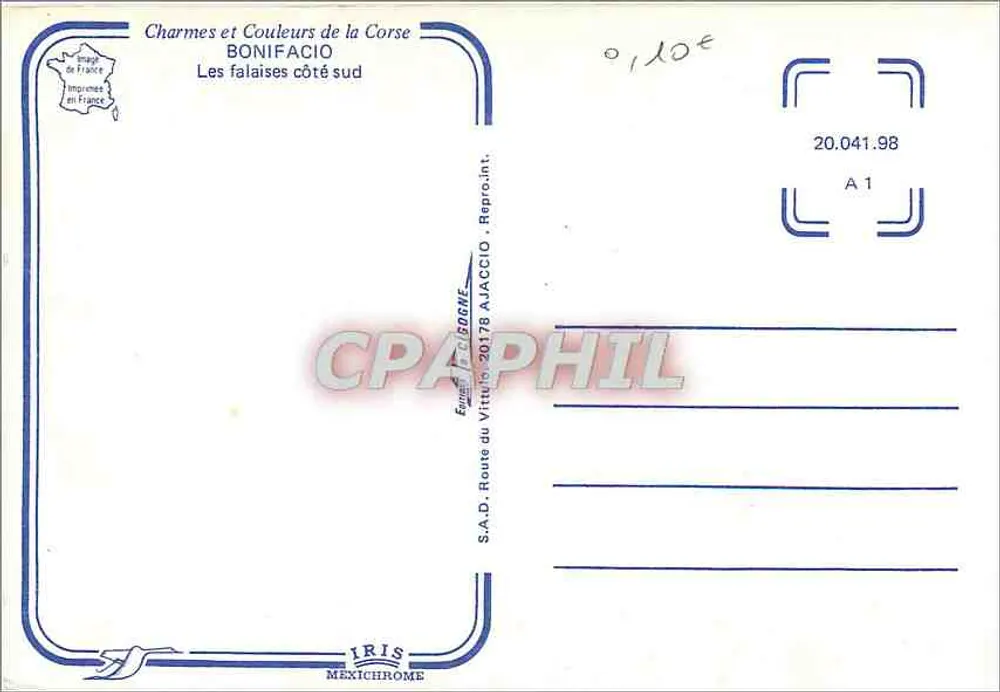 Bonifacio — As falésias lado sul — IRIS Mexichrome - Verso
